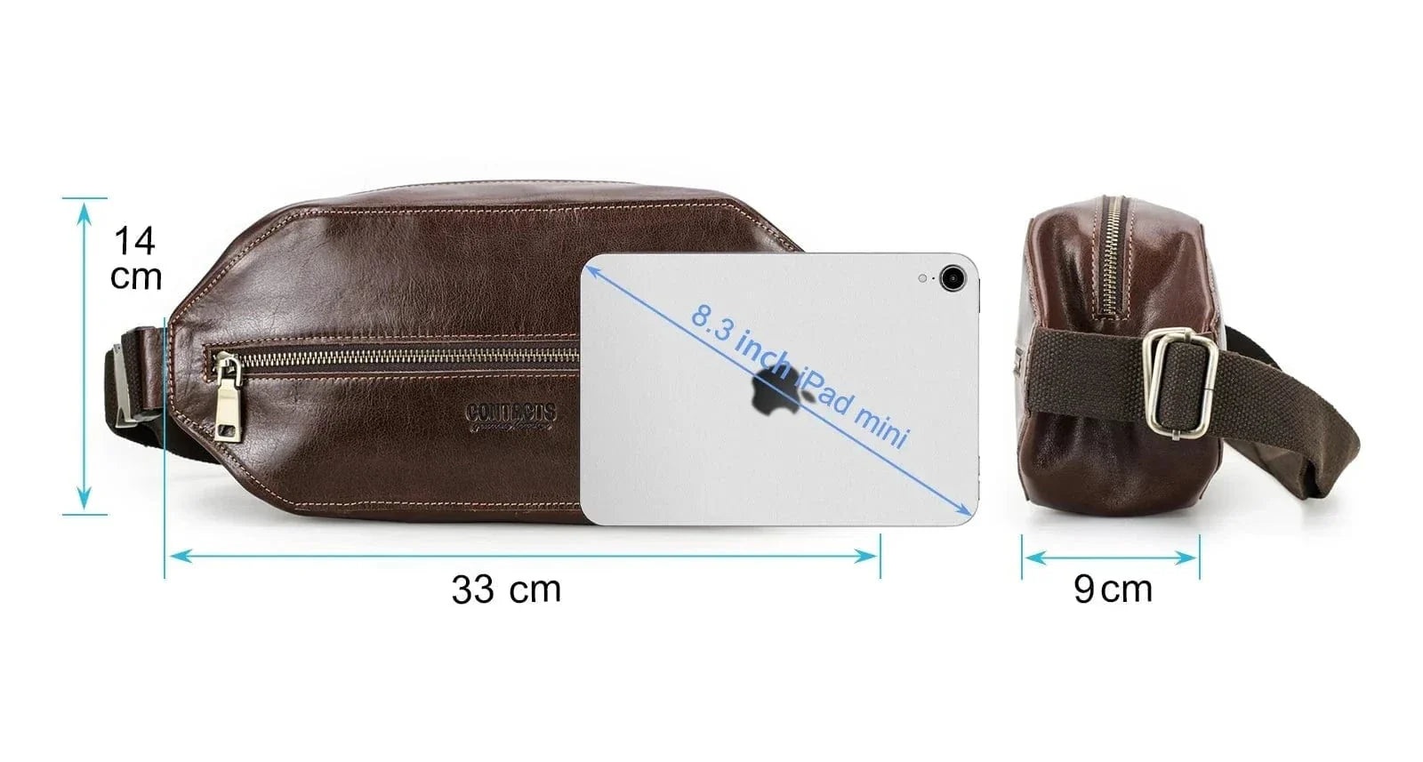 Sac Banane Vintage en Cuir pour Hommes