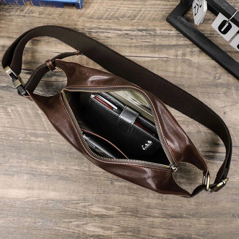 Sac Banane Vintage en Cuir pour Hommes