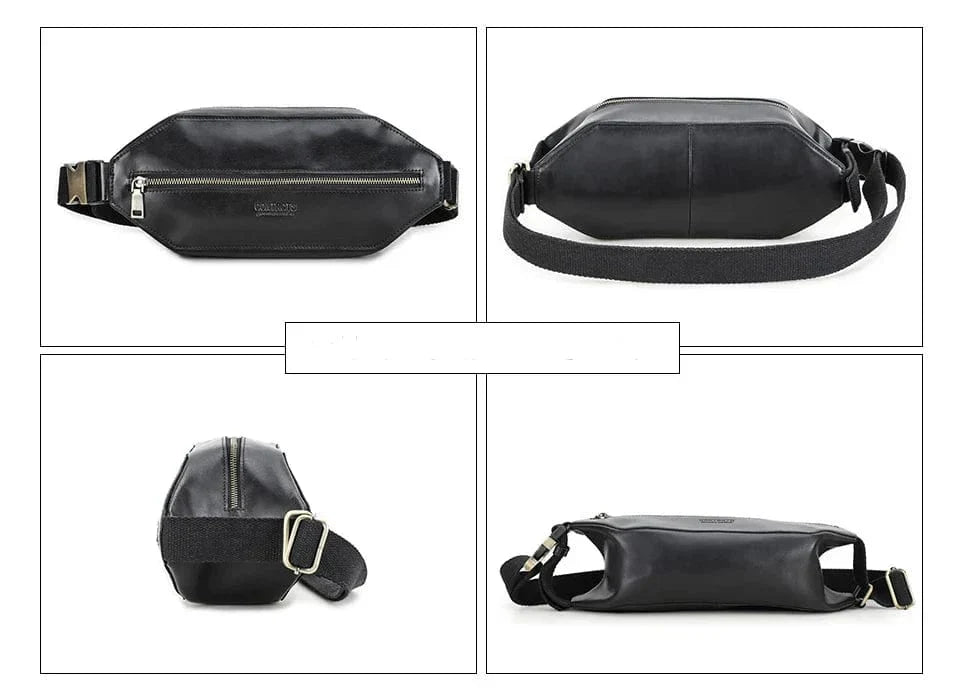 Sac Banane Vintage en Cuir pour Hommes