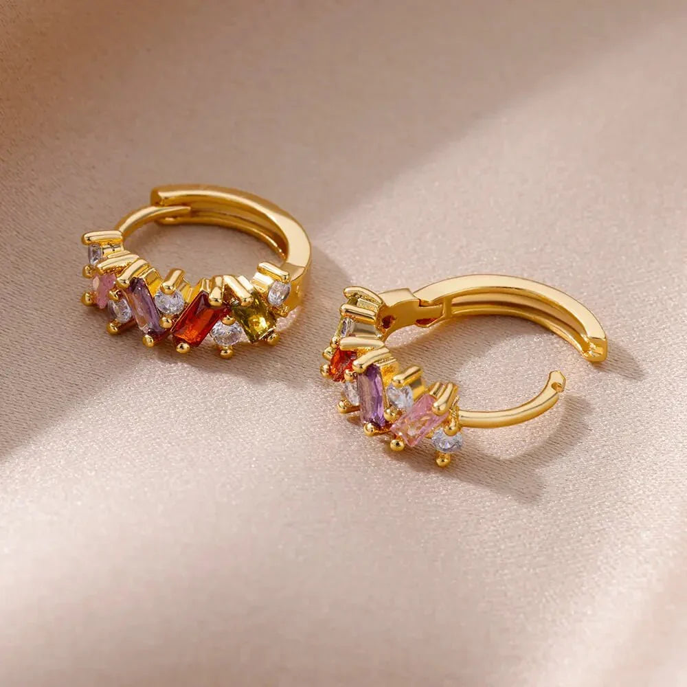 Créoles à diamants épars