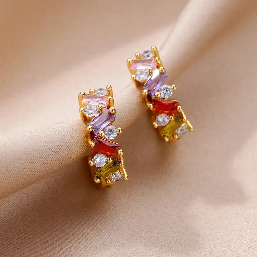 Créoles à diamants épars
