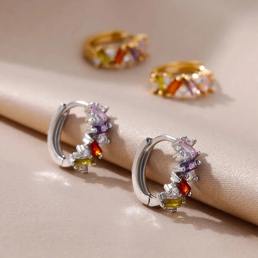 Créoles à diamants épars