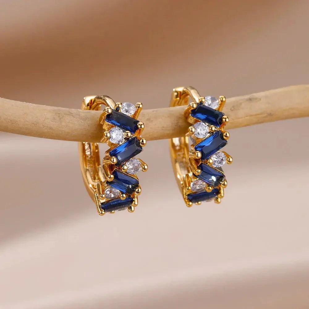 Créoles à diamants épars
