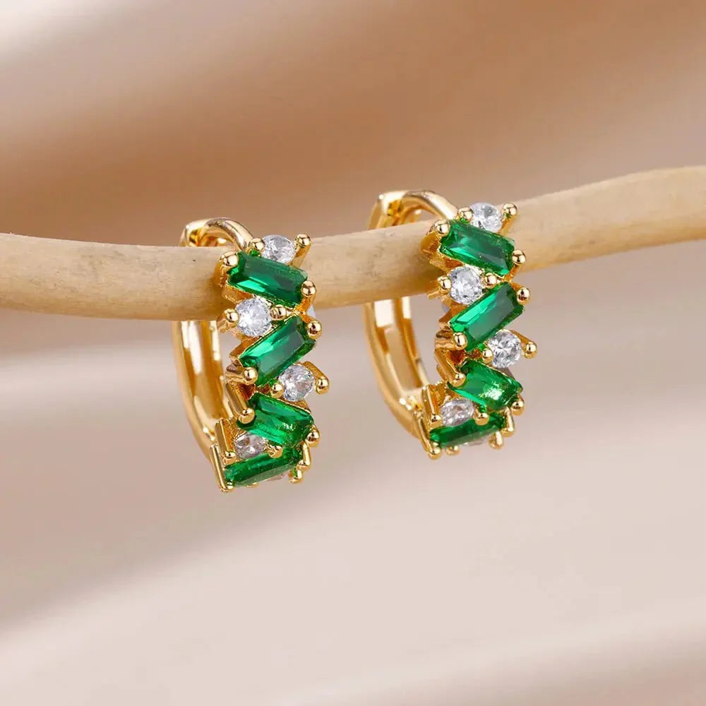 Créoles à diamants épars
