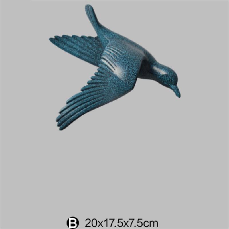 Décoration murale mouette en résine, gravée au laser, disponible en plusieurs tailles et couleurs (bleu, blanc, or)