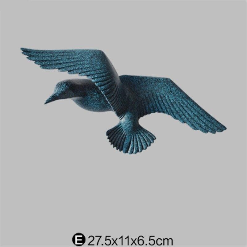 Décoration murale mouette en résine, gravée au laser, disponible en plusieurs tailles et couleurs (bleu, blanc, or)