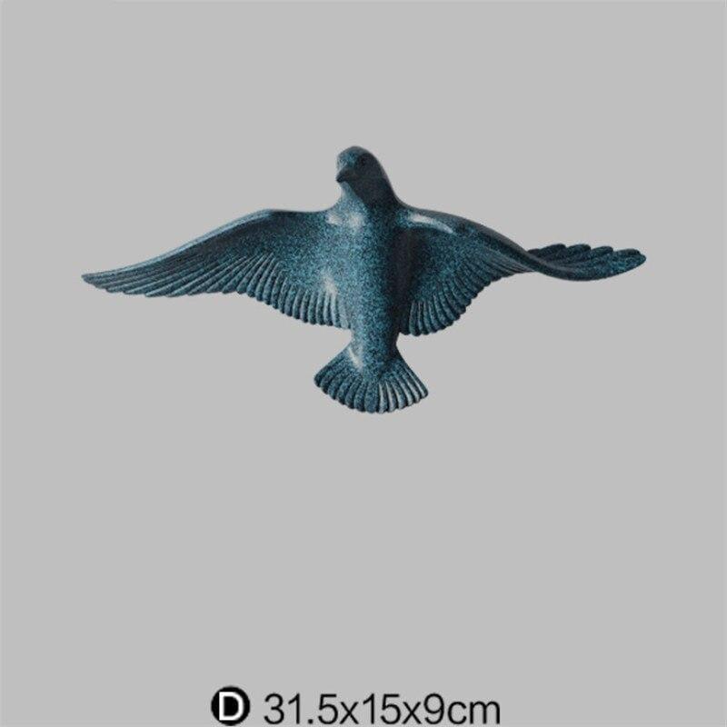 Décoration murale mouette en résine, gravée au laser, disponible en plusieurs tailles et couleurs (bleu, blanc, or)