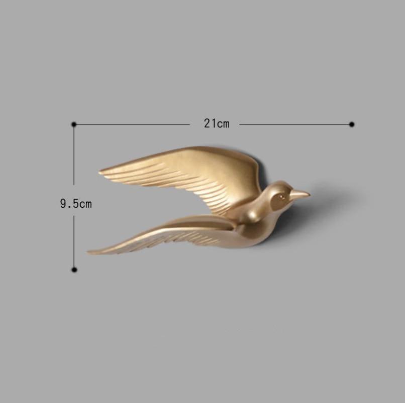 Décoration murale mouette en résine, gravée au laser, disponible en plusieurs tailles et couleurs (bleu, blanc, or)
