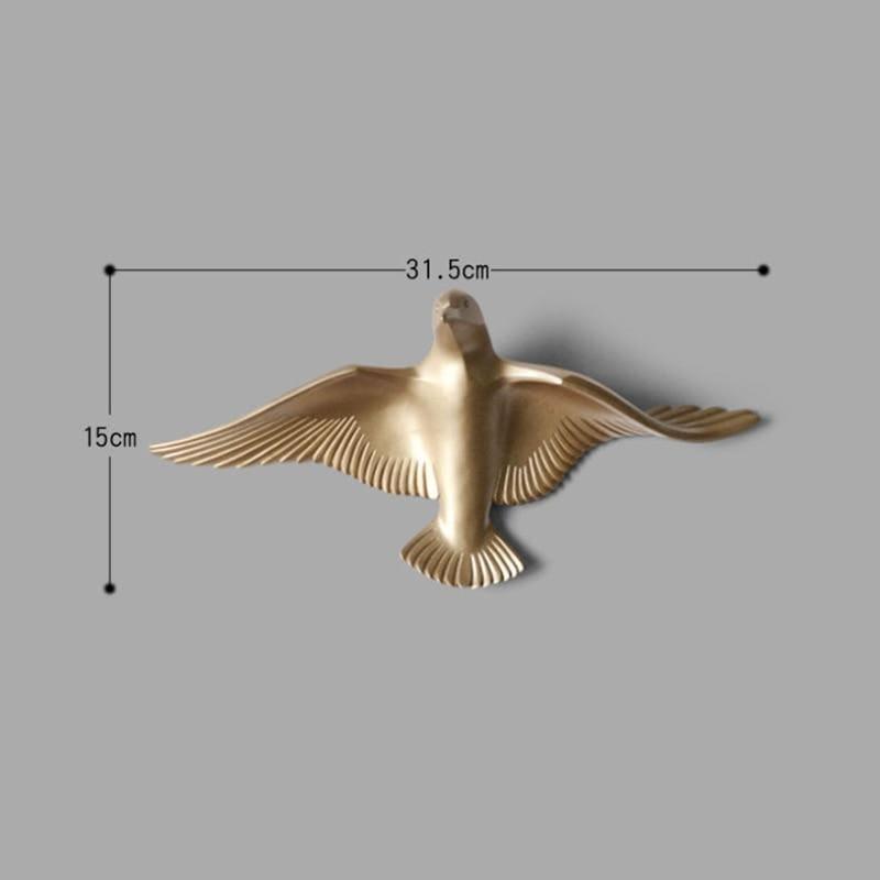 Décoration murale mouette en résine, gravée au laser, disponible en plusieurs tailles et couleurs (bleu, blanc, or)