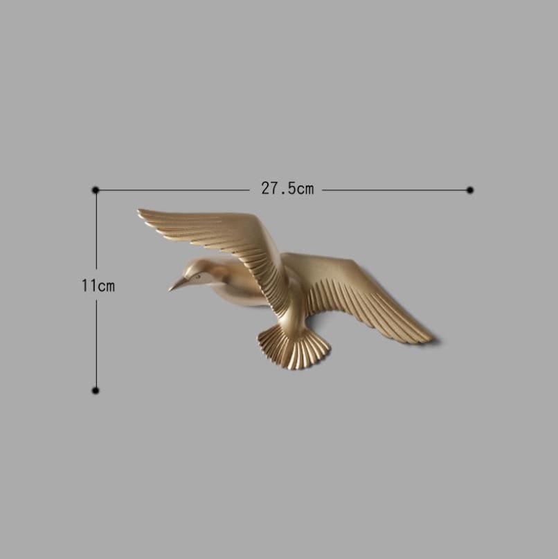 Décoration murale mouette en résine, gravée au laser, disponible en plusieurs tailles et couleurs (bleu, blanc, or)