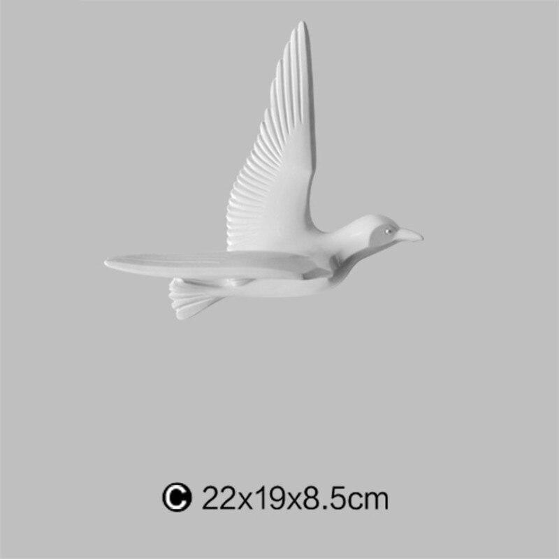 Décoration murale mouette en résine, gravée au laser, disponible en plusieurs tailles et couleurs (bleu, blanc, or)