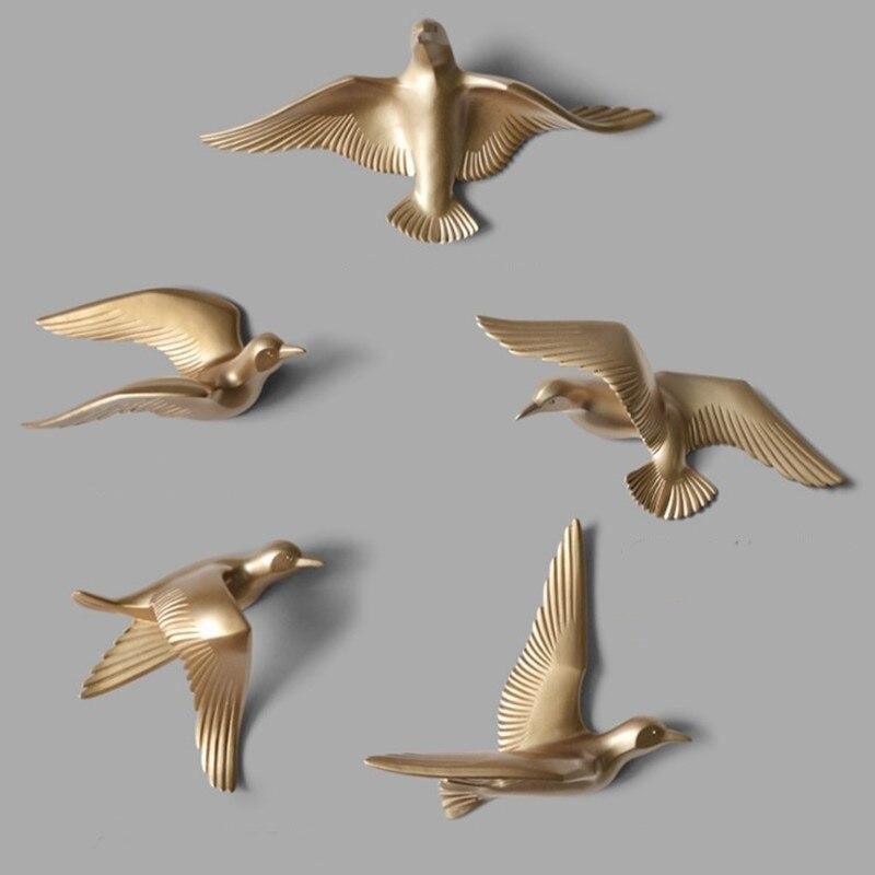 Décoration murale mouette en résine, gravée au laser, disponible en plusieurs tailles et couleurs (bleu, blanc, or)