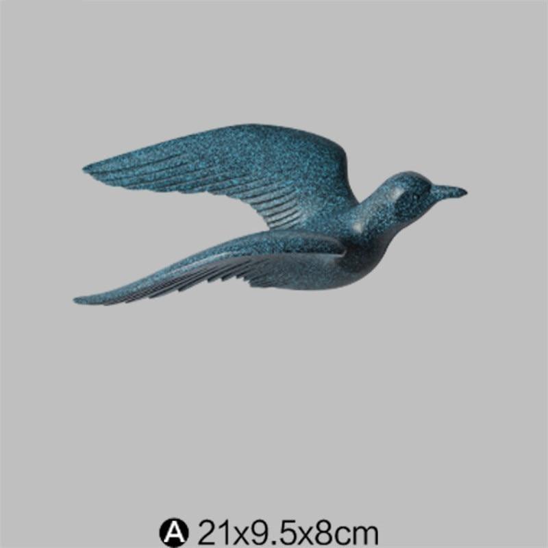 Décoration murale mouette en résine, gravée au laser, disponible en plusieurs tailles et couleurs (bleu, blanc, or)