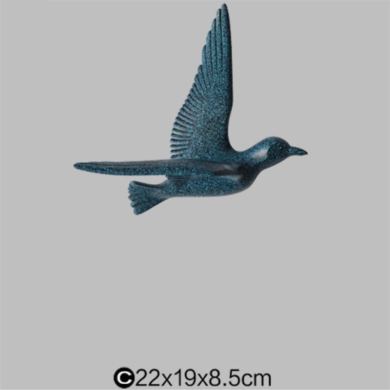Décoration murale mouette en résine, gravée au laser, disponible en plusieurs tailles et couleurs (bleu, blanc, or)