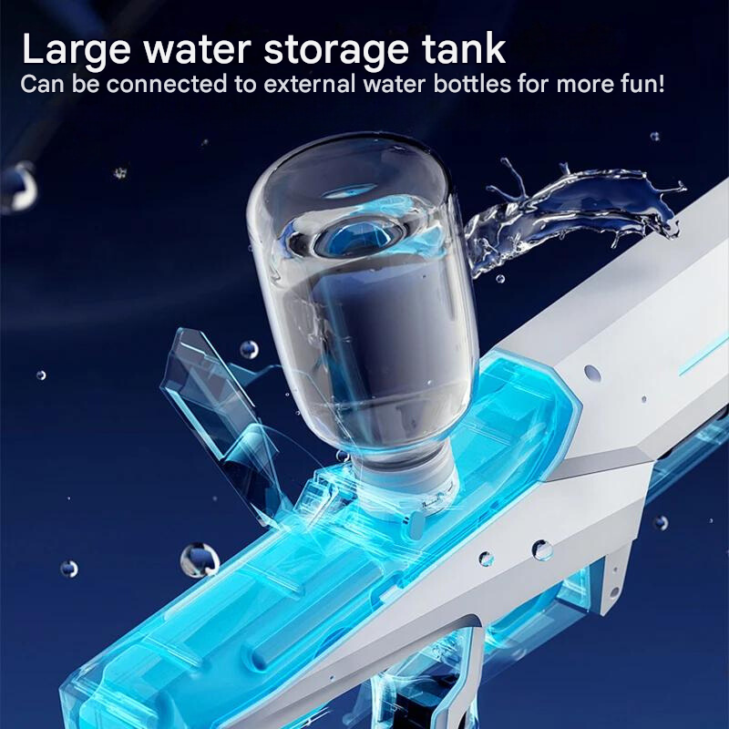 Pistolet à eau automatique avec un grand réservoir d'eau pour de longues batailles d'eau