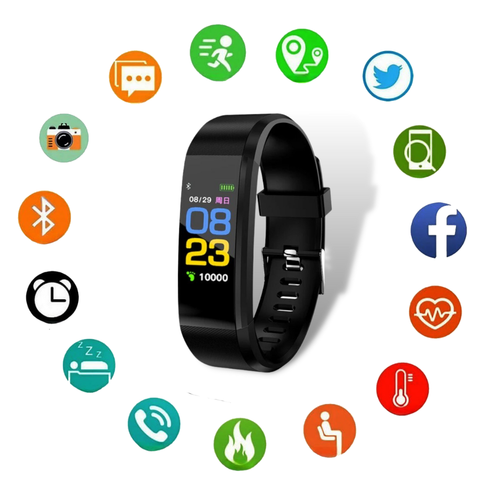 Montre connectée seniors avec suivi de la fréquence cardiaque et de la tension
