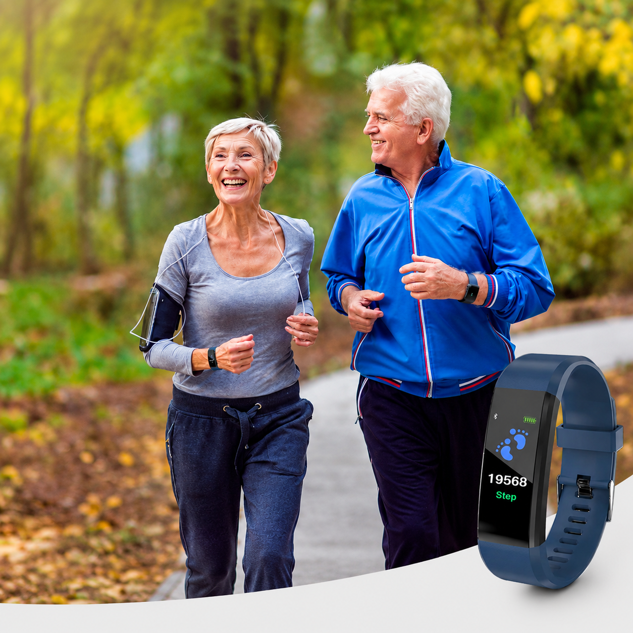 Montre connectée seniors avec suivi de la fréquence cardiaque et de la tension