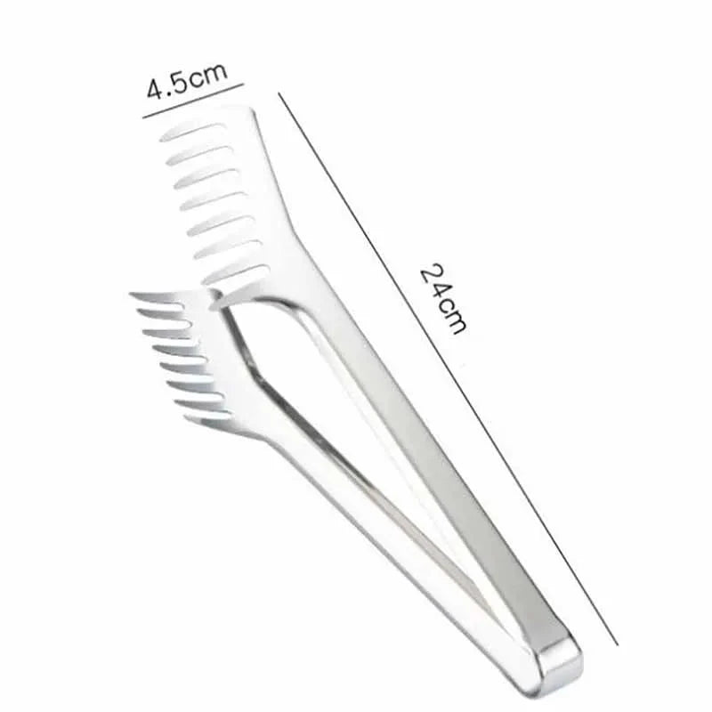 SERVEWISE – Pinces de service en acier inoxydable et fourchette à pâtes au design ergonomique