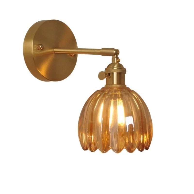 Lampe Wandlamp Tulp Retro Glas Bloem Design Metal Vintage Lampe d'éclairage | Sansotis