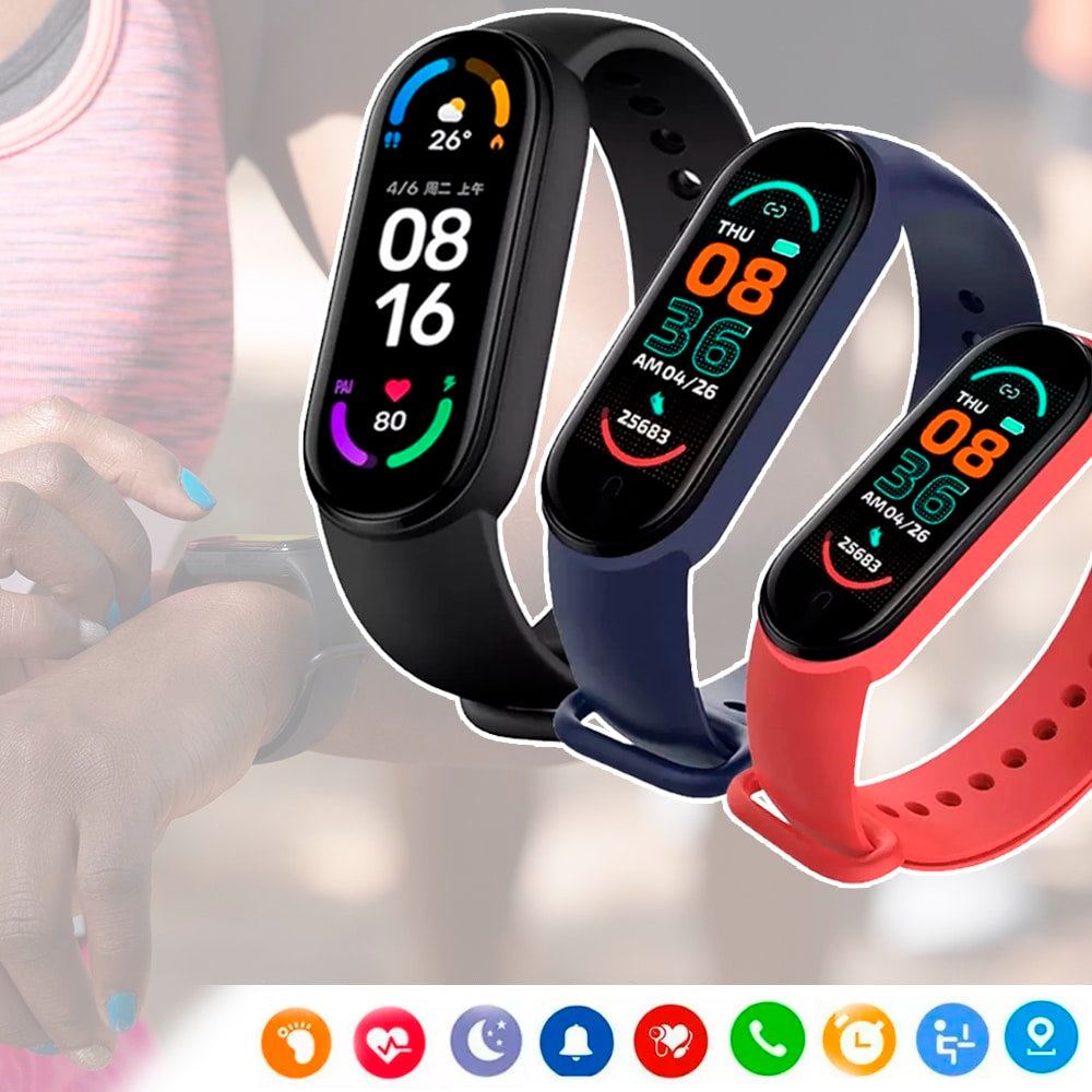 Montre connectée avec écran tactile et bracelet en silicone