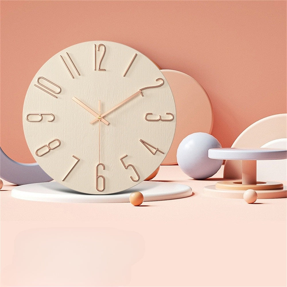 Horloge murale moderne | Numéros dorés à visage bleu
