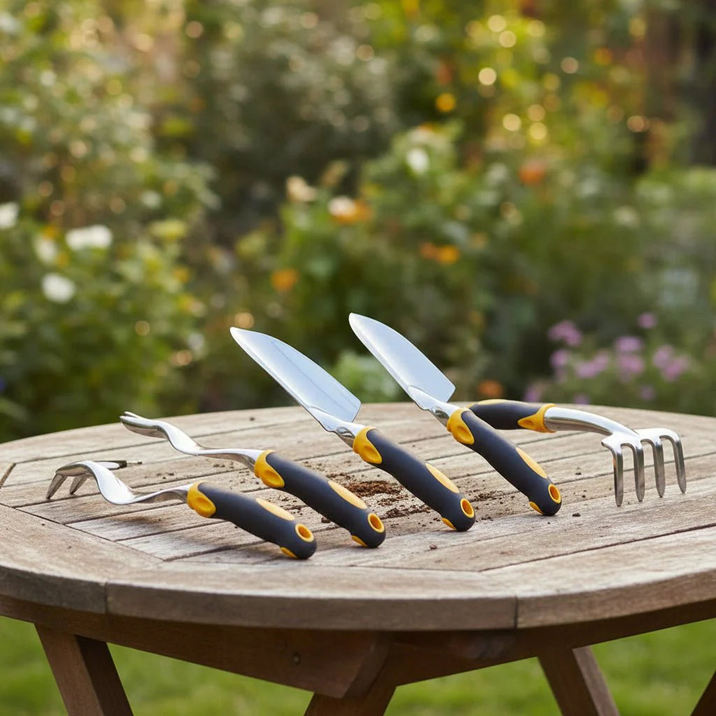 SOILARA – Ensemble d'outils de jardin en acier inoxydable ergonomique
