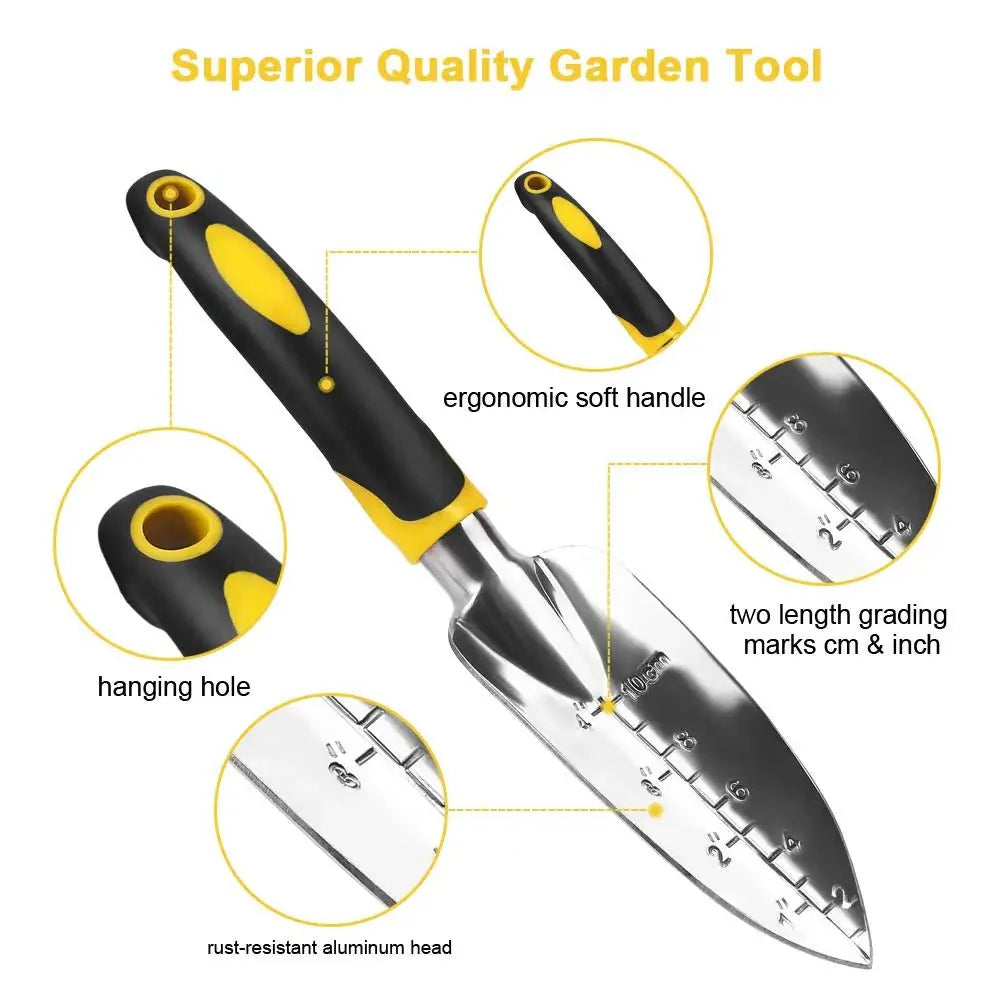 SOILARA – Ensemble d'outils de jardin en acier inoxydable ergonomique