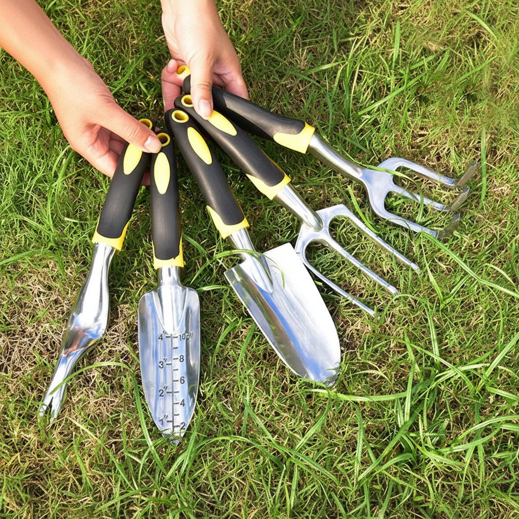 SOILARA – Ensemble d'outils de jardin en acier inoxydable ergonomique