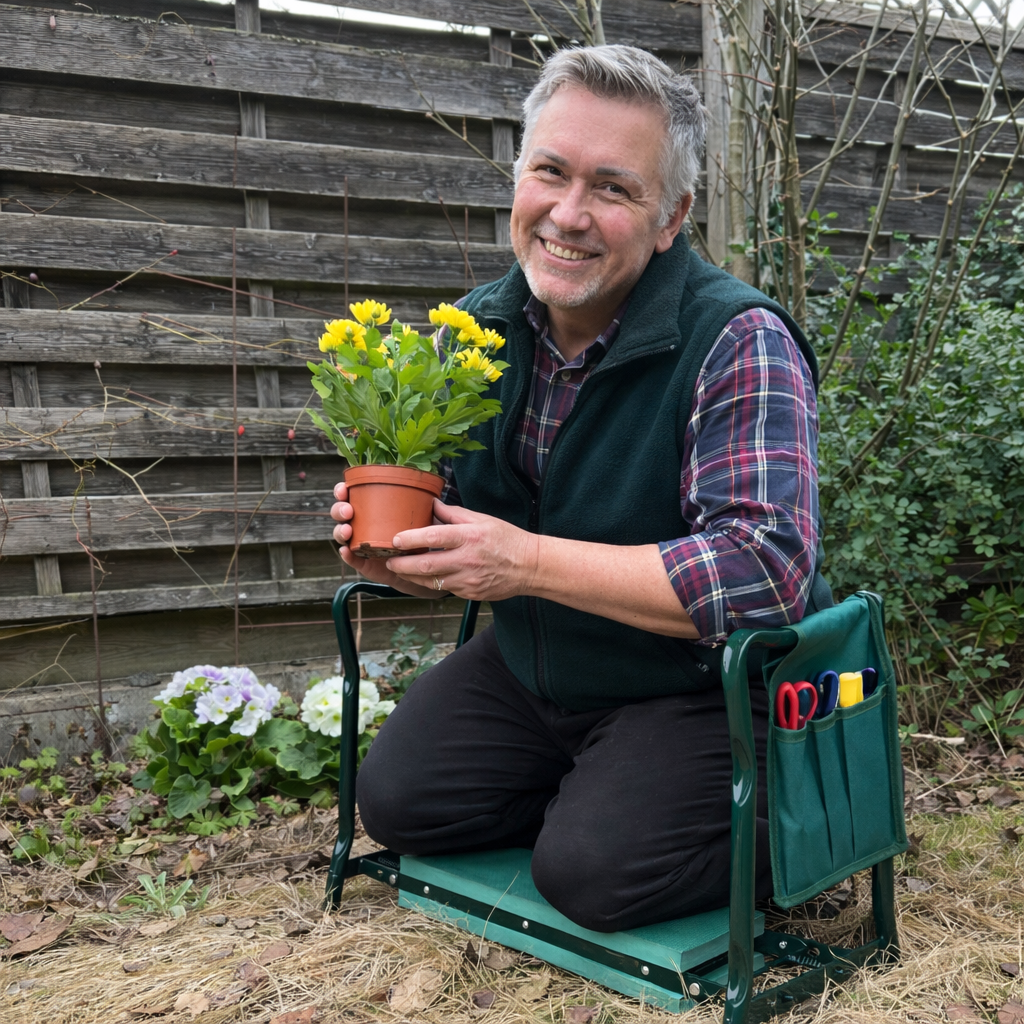 Repose-genoux et siège de jardin ergonomiques 2-en-1 pour le confort des articulations