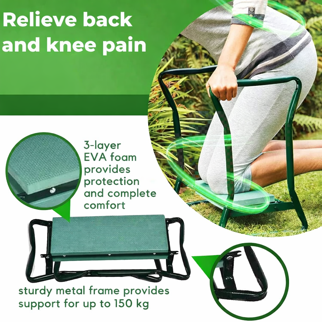 Repose-genoux et siège de jardin ergonomiques 2-en-1 pour le confort des articulations