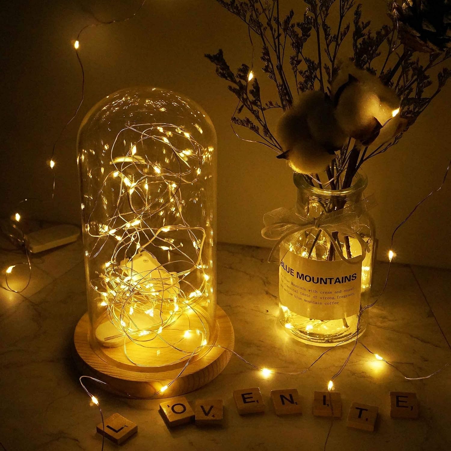 Guirlande lumineuse solaire d'extérieur, avec fil de cuivre étanche et Micro LED, pour jardin, cour, Patio