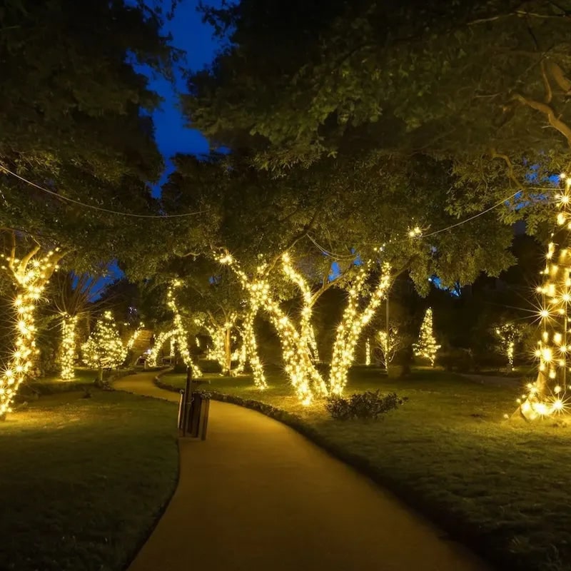 Guirlande lumineuse solaire d'extérieur, avec fil de cuivre étanche et Micro LED, pour jardin, cour, Patio