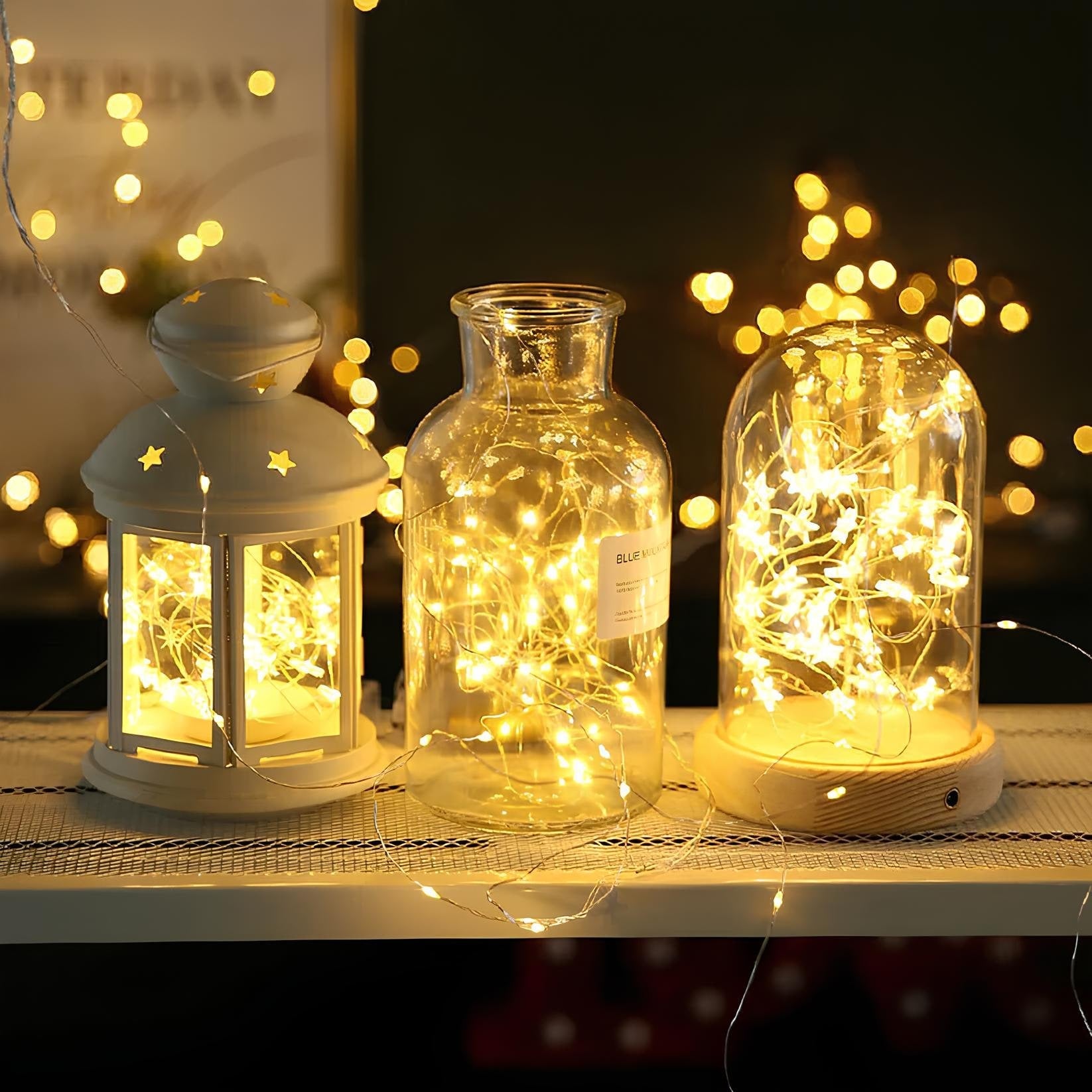 Guirlande lumineuse solaire d'extérieur, avec fil de cuivre étanche et Micro LED, pour jardin, cour, Patio