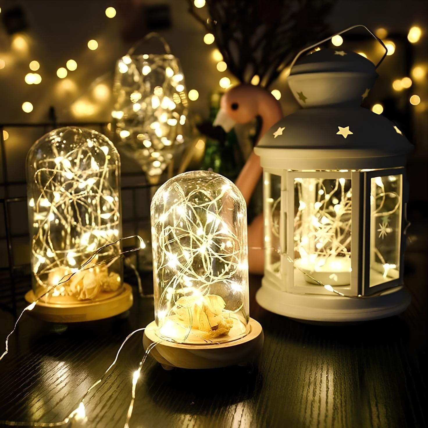 Guirlande lumineuse solaire d'extérieur, avec fil de cuivre étanche et Micro LED, pour jardin, cour, Patio