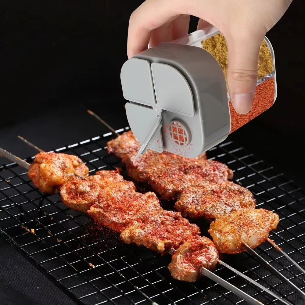 Distributeur d'épices de voyage 4-en-1, compact et durable pour les repas en camping