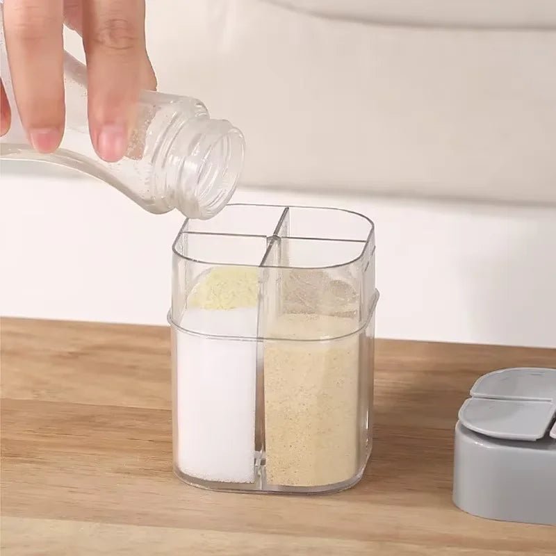 Distributeur d'épices de voyage 4-en-1, compact et durable pour les repas en camping