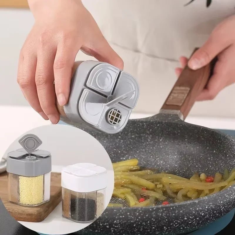 Distributeur d'épices de voyage 4-en-1, compact et durable pour les repas en camping