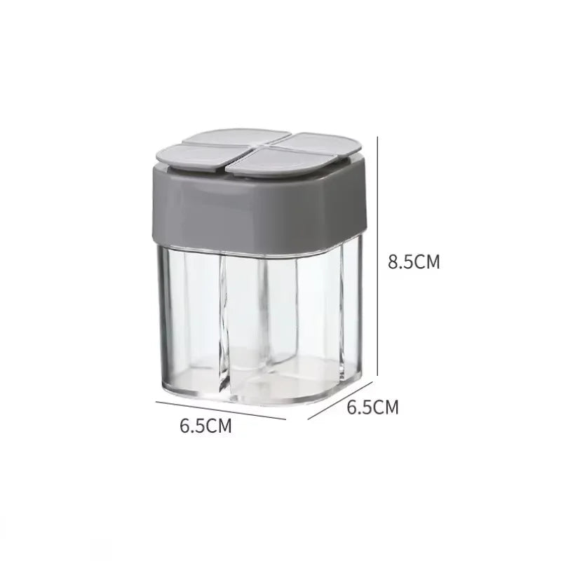 Distributeur d'épices de voyage 4-en-1, compact et durable pour les repas en camping