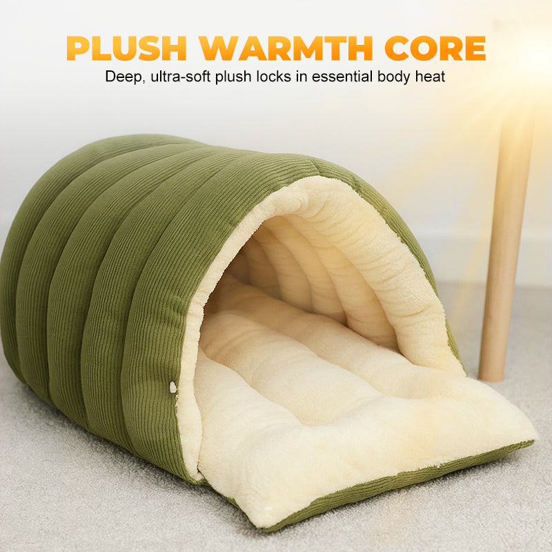 Panier grotte moelleux pour animaux – niche douillette en peluche