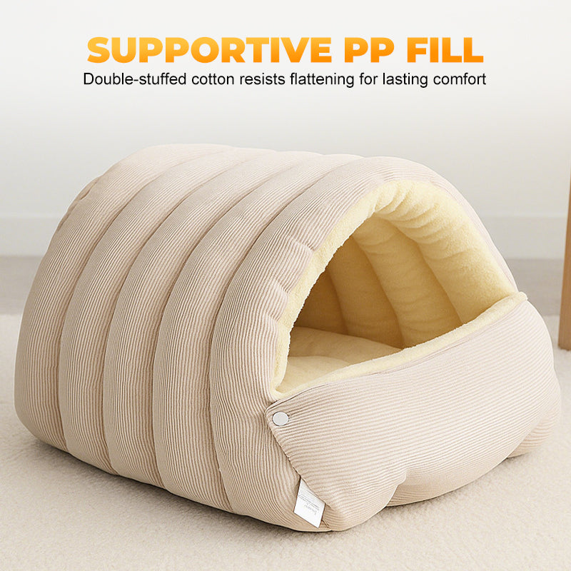 Panier grotte moelleux pour animaux – niche douillette en peluche