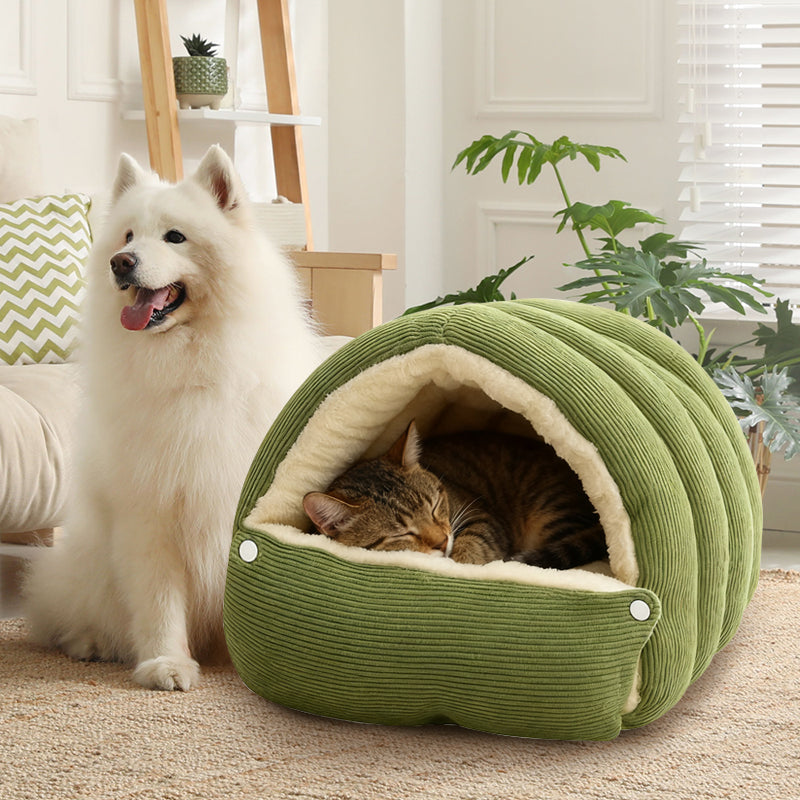 Panier grotte moelleux pour animaux – niche douillette en peluche