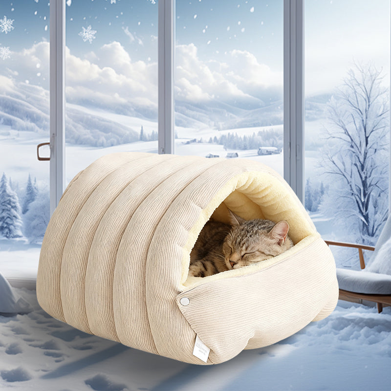 Panier grotte moelleux pour animaux – niche douillette en peluche