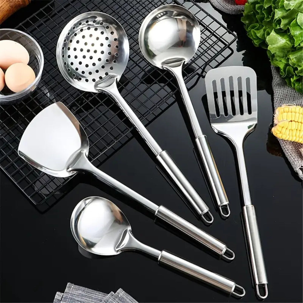 Ensemble d'ustensiles de cuisine | Collection 5 pièces en acier inoxydable