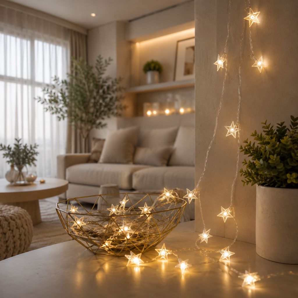 Guirlande lumineuse féerique à piles, blanc chaud, LED, pour chambre d'enfant, chambre de bébé, lumière d'ambiance, décoration, veilleuse avec étoiles | Sansotis