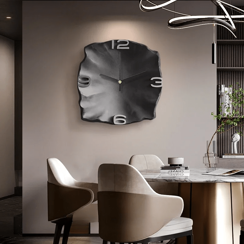 StoneAura – Horloge murale moderne effet grès avec quartz silencieux