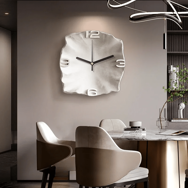 StoneAura – Horloge murale moderne effet grès avec quartz silencieux