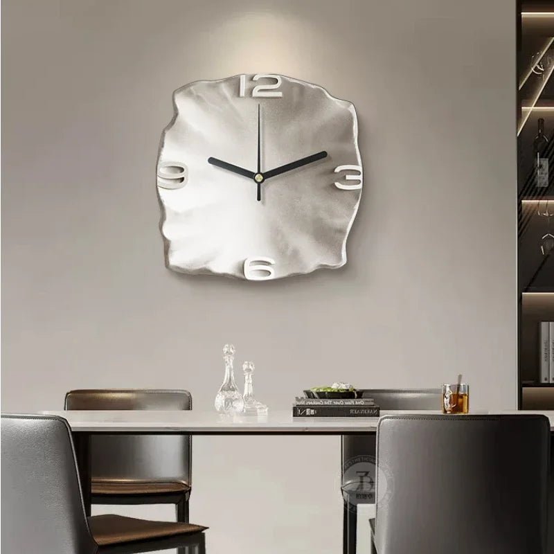 StoneAura – Horloge murale moderne effet grès avec quartz silencieux