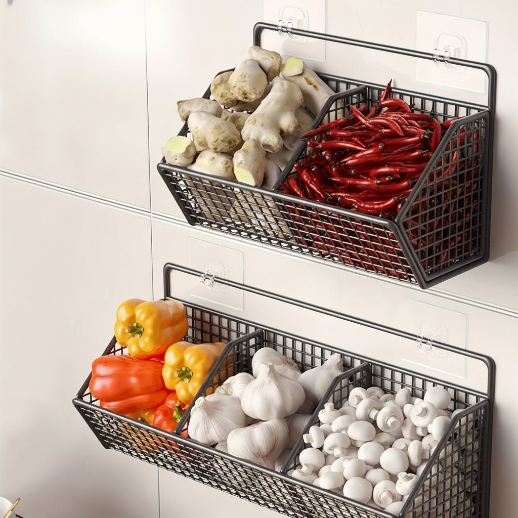 STORGRID – Panier en fil métallique en acier inoxydable à fixer au mur pour une organisation intelligente