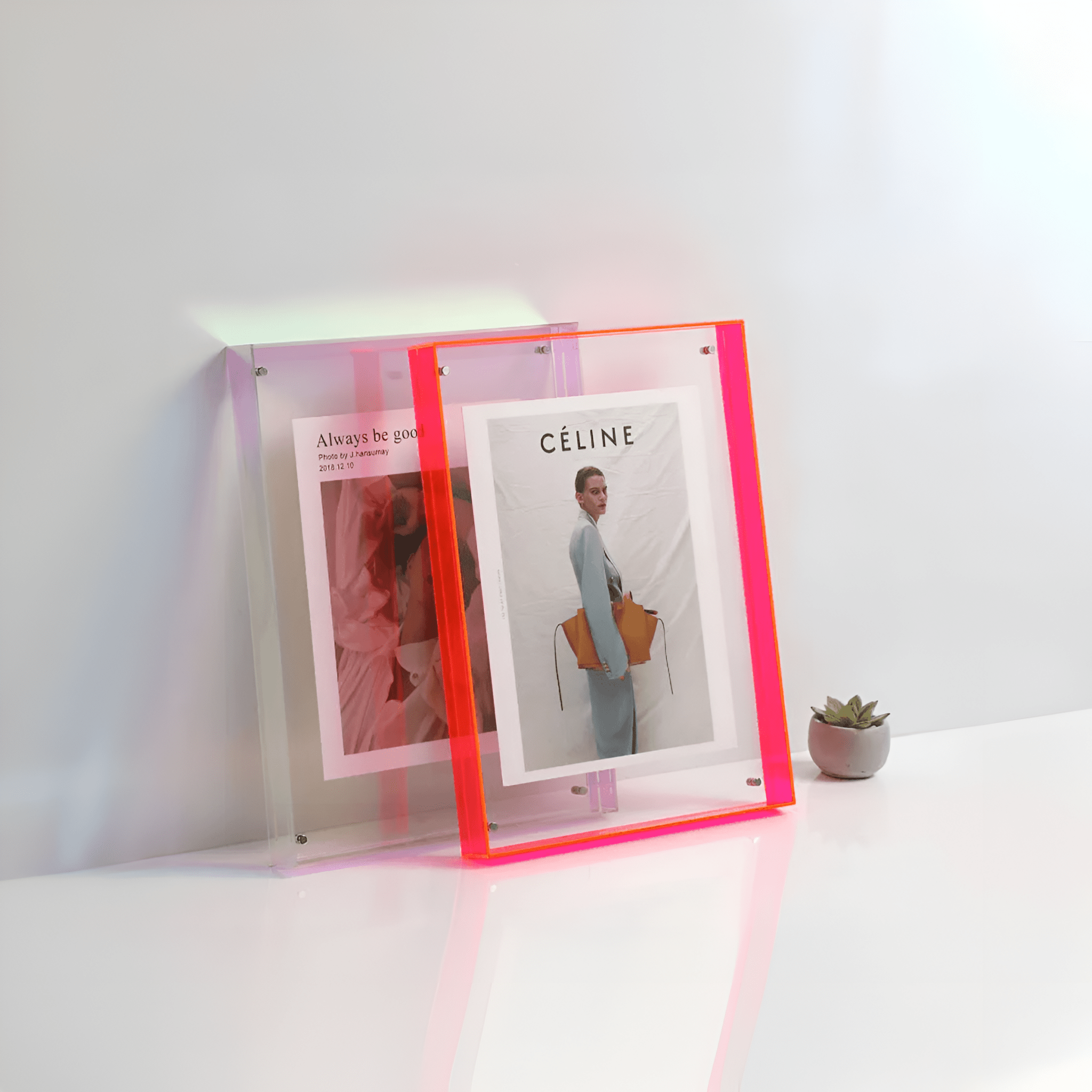 Cadre photo en acrylique transparent, affichage moderne