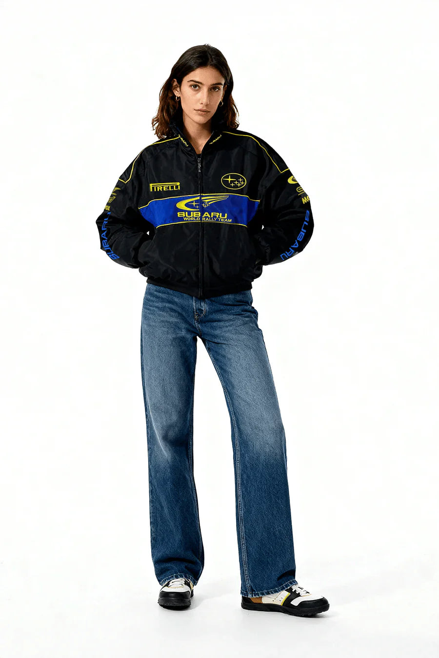 Veste Subaru Rally Vintage Racing – Édition Noire – Unisexe – Rétro